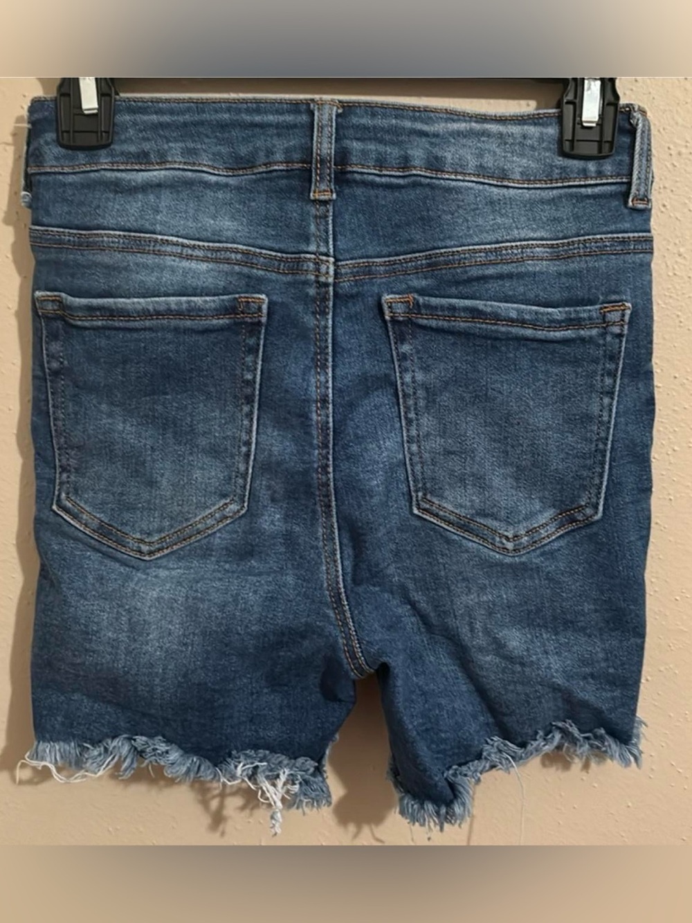 Distressed Blue Denim ripped Bermuda Shorts - Picture 2 of 3